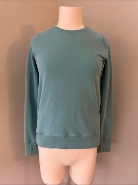 Ivivva Crewneck Sweatshirt with Dual Side Zipper Detail in Dusty Teal Sz12